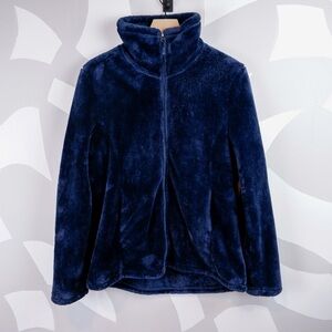 32 Degrees Heat Faux Fur Dark Blue Zip Jacket | L